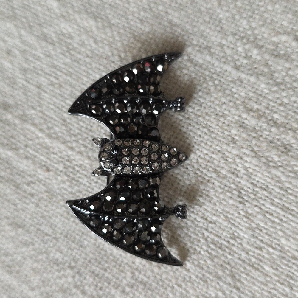 Rare Bat Brooch Covered In Simulated GEMS